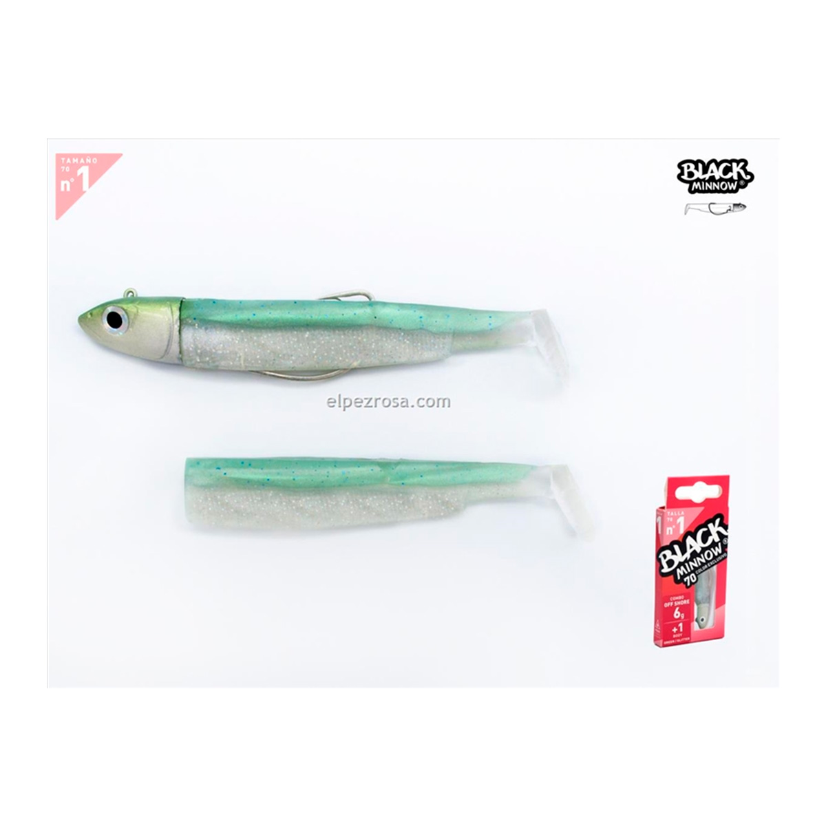 BLACK MINNOW 70 COMBO 6GR GREEN GLITTER
